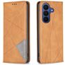 Mobigear Rhombus Slim Samsung Galaxy S26 FE Knížkové pouzdro - Koňaková