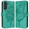 Mobigear Butterfly Samsung Galaxy M55 Lompakkokotelo + Setelitasku - Vihreä