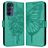 Mobigear Butterfly Samsung Galaxy A16 Plånboksfodral med sedelfack - Grön