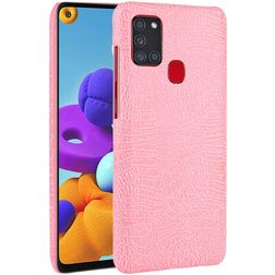 Mobigear Croco Samsung Galaxy A21s Etui plecki - Różowy