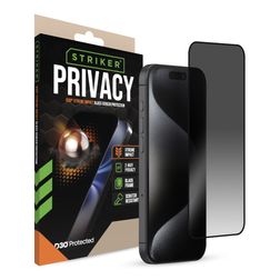 Striker Xtreme Impact Privacy iPhone 15 Pro Cristal templado Protector de pantalla - Compatible con fundas - Negro