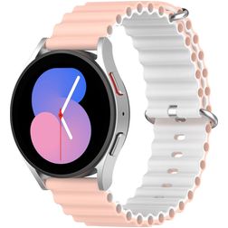 Mobigear Ocean Silikon Smartwatch Řemínek Přezka - 22 mm - Bílá / Růžová