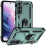 Mobigear Armor Ring Samsung Galaxy S22 Hard Case Back cover Shockproof with Ring Holder - Green