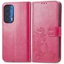 Mobigear Clover Motorola Edge (2021) Cover a libro portafoglio - Magenta