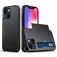 Mobigear Card iPhone 15 Plus Funda Plástico rígido Carcasa Antigolpes con tarjetero - Negro