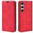Mobigear Retro Slim Samsung Galaxy S24 FE Knížkové pouzdro Peněženka - Červená