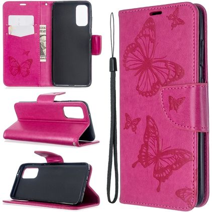 Mobigear Butterfly Samsung Galaxy S20 Funda tipo libro Cartera - Magenta