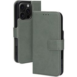 Mobiparts Classic Wallet MagSafe iPhone 16 Pro Lompakkokotelo + Setelitasku - Stone Green