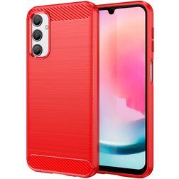 Mobigear Brushed Slim Samsung Galaxy A24 Elastyczne TPU Etui plecki - Czerwony