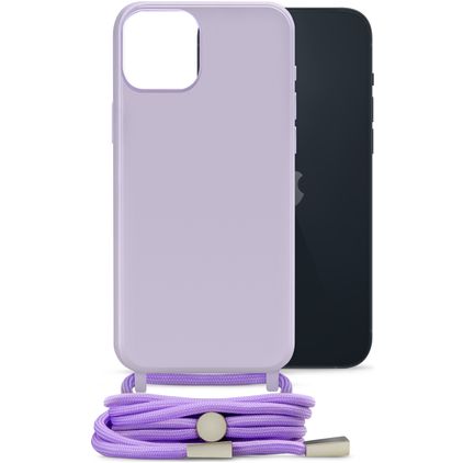 Mobilize Lanyard Gelly iPhone 14 Plus TPU flessibile Cover con cordino - Pastel Purple