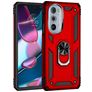 Mobigear Armor Ring Motorola Edge 30 Pro Plástico rígido Capa traseira Antichoque com anel - Vermelho