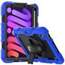Mobigear SureGrip Xtreme iPad Mini 7 (2024) Plastica rigida / Silicone Back cover + Portapenna + Tracolla + Supporto - Nero / Blu scuro