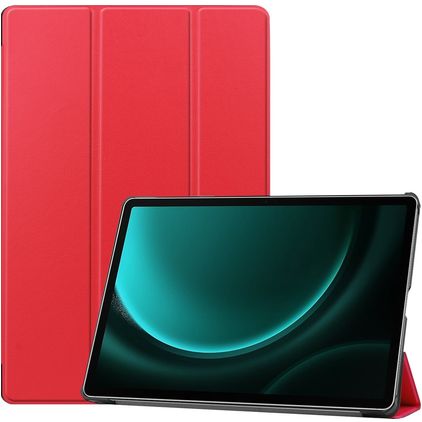 Mobigear Tri-Fold Samsung Galaxy Tab S9 FE Plus Plånboksfodral + Pennhållare - Röd