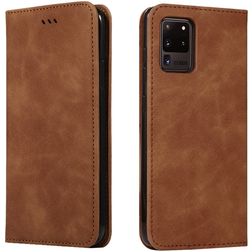 Mobigear Retro Slim Samsung Galaxy S20 Ultra Lompakkokotelo + Setelitasku - Ruskea