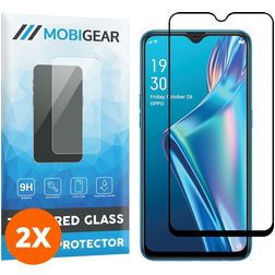 Mobigear Premium OPPO A12 Tempered Glass Screen Protector - Case Friendly - Black (2-Pack)