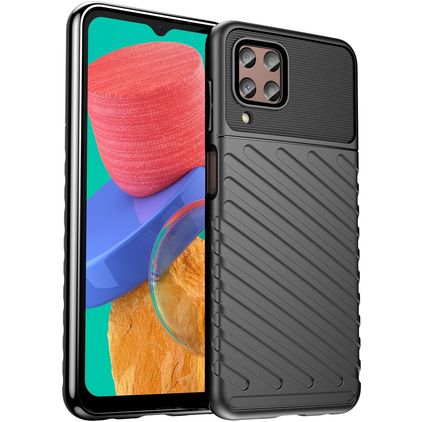 Mobigear Groove Samsung Galaxy M33 TPU flexível Capa traseira - Preto