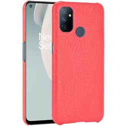 Mobigear Croco OnePlus Nord N100 Tvrdý plast Zadní kryt - Červená