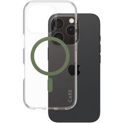 CARE by PanzerGlass Urban Combat iPhone 16 Pro MagSafe Plástico rígido Capa traseira - Transparente / Verde