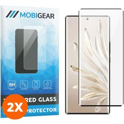 Mobigear Premium HONOR 70 Vidro temperado Película de ecrã - Compatível com capas - Preto (Pack de 2)
