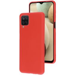Mobiparts Samsung Galaxy A12 Silikone Bagsidecover - Scarlet Red