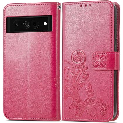 Mobigear Clover Google Pixel 7 Cover a libro portafoglio - Magenta