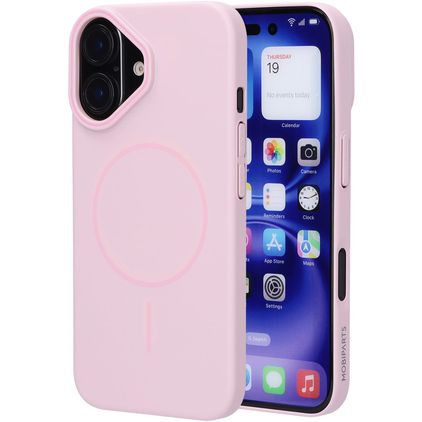 Mobiparts Slim Line iPhone 16 MagSafe Plástico rígido Capa traseira - Blush Pink