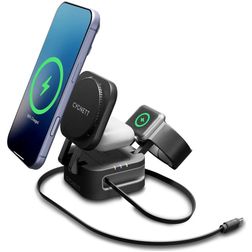 Cygnett MagStand 3-in1 Stacja ładująca MagSafe 0,7 m Fast Charge 22,5W - Czarny