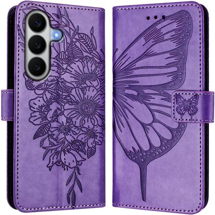 Mobigear Butterfly Samsung Galaxy A27 Lompakkokotelo + Setelitasku - Violetti