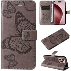 Mobigear Butterfly iPhone 16 Pro Plånboksfodral med sedelfack - Grå
