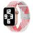 Mobigear Braided Nylon Apple Watch Urrem Klaplås - 49/46/45/44 mm - Hvid / Lyserød