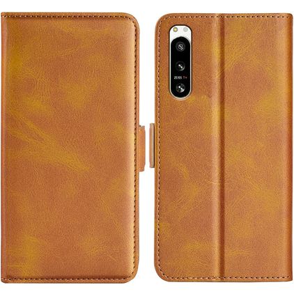 Mobigear Slim Magnet Sony Xperia 5 IV Funda tipo libro Cartera - Coñac