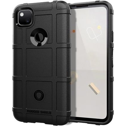 Mobigear Rugged Shield Google Pixel 5 Fleksibel TPU Bagsidecover Stødsikkert - Sort
