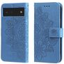 Mobigear Flowers Google Pixel 6 Pungetui med Seddelrum - Blå