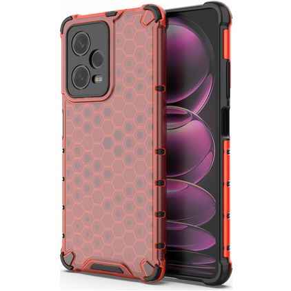 Mobigear Honeycomb POCO X5 Pro Hard Case Back cover Shockproof - Red