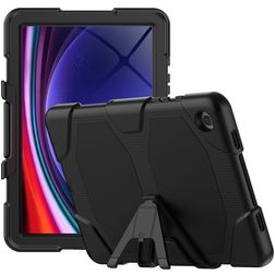 Xccess Survivor Essential Samsung Galaxy Tab A9 Plus (2023) Funda Plástico rígido / Silicona Carcasa + Soporte - Negro