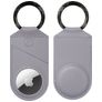 Valenta Snap Apple AirTag Case Genuine Leather Keyring - Purple