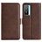 Mobigear Slim Magnet Vivo Y76 Cover a libro portafoglio - Marrone