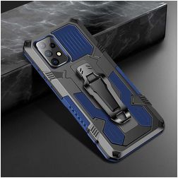 Mobigear Armor Stand Samsung Galaxy A52 Tvrdý plast Zadní kryt odolný proti nárazům se stojánkem - Černá / Modrá
