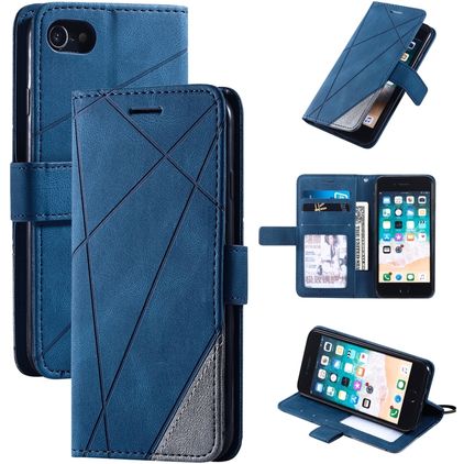 Mobigear Rhombus iPhone SE (2020) Wallet case - Blue