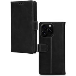 Mobilize Wallet iPhone 16 Pro Max Ægte læder Pungetui med Seddelrum - Sort