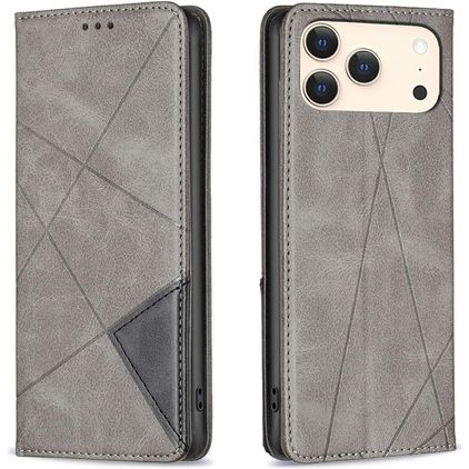 Mobigear Rhombus Slim iPhone 17 Pro Max Wallet case - Grey