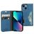 Mobiparts Classic Wallet iPhone 13 Mini Capa livro Carteira - Steel Blue