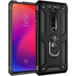 Mobigear Armor Ring Xiaomi Mi 9T Plástico rígido Capa traseira Antichoque com anel - Preto