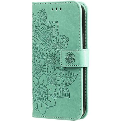 Mobigear Flowers POCO F4 Wallet case - Green