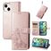 Mobigear Clover iPhone 15 Plus Cover a libro portafoglio - Oro rosa