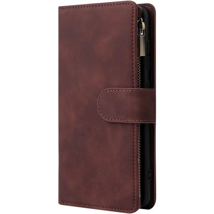 Mobigear Zipper Samsung Galaxy A51 Plånboksfodral med sedelfack - Brun