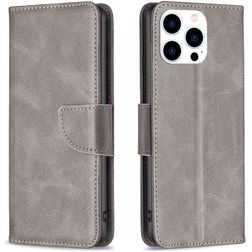 Mobigear Excellent iPhone 16 Pro Cover a libro portafoglio - Grigio