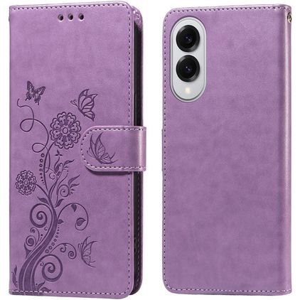 Mobigear Flowers Samsung Galaxy S25 Edge Funda tipo libro Cartera - Morado