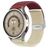 Mobigear Braided Dual Nailon Smartwatch Ranneke Säädettävä taittolukko - 22 mm - Punainen / Tähtivalkea