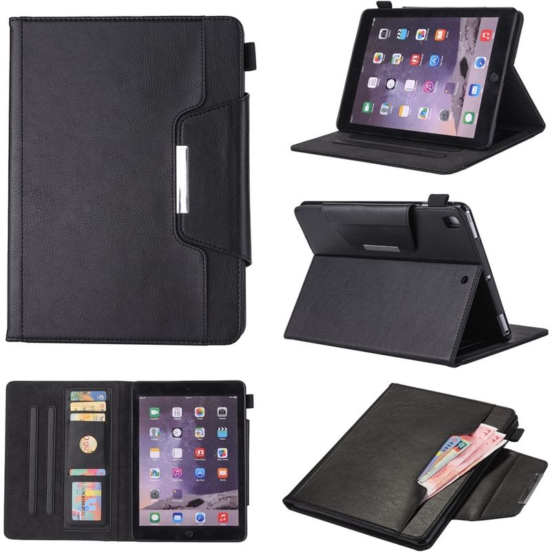 Mobigear Luxury iPad 7 (2019) Funda tipo libro + Portalápices - Negro